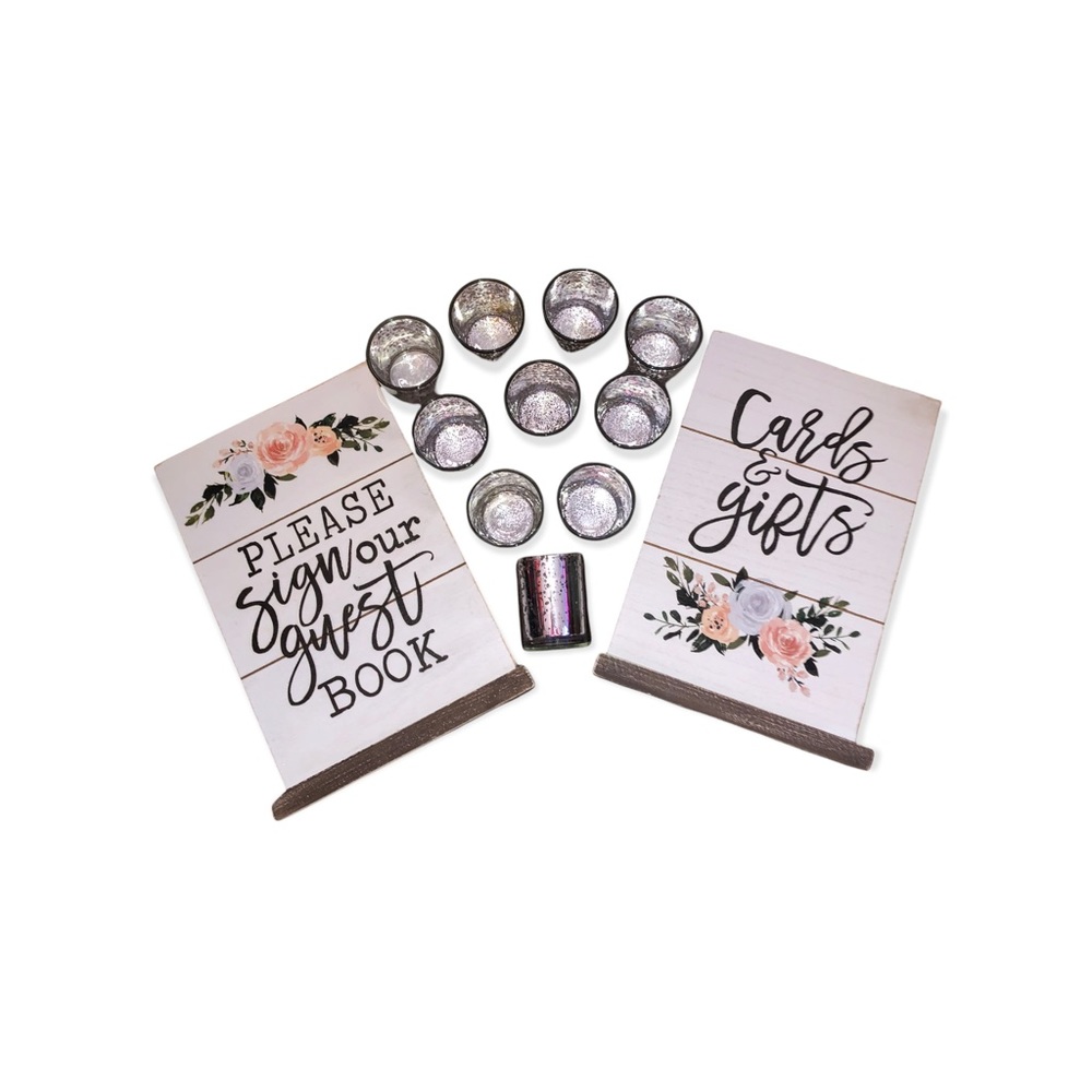 Hobby Lobby Wedding Wood Signs & 10 Candle Holders